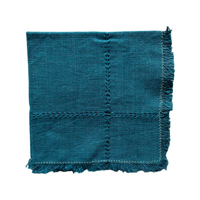 Emerald Handwoven Cotton Napkin quarter folded