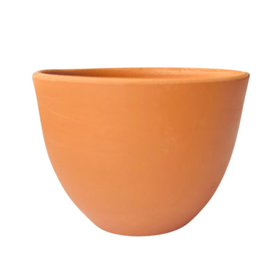 front view of a single terracotta pot
