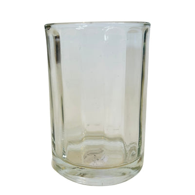 single clear glass with a scalloped design