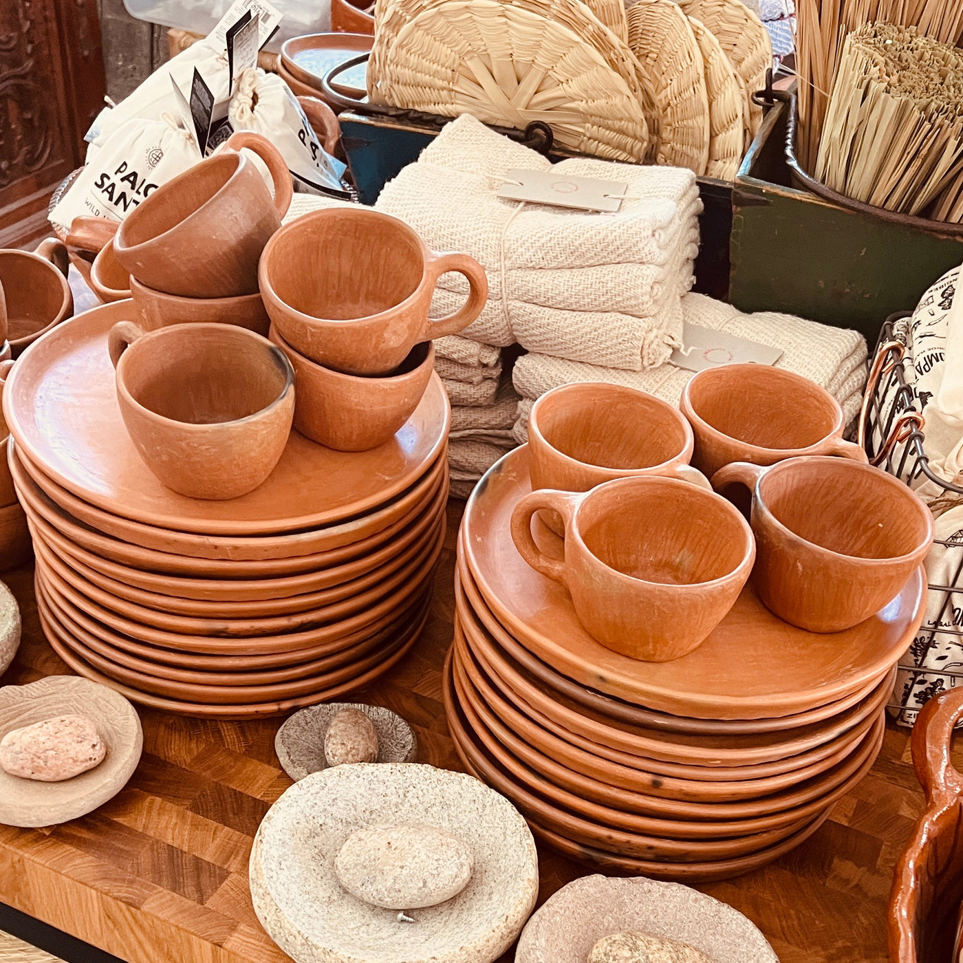 Collection photo for our "Tableware" collection. Image showcases multiple styles of clay kitchen items like plate and mugs