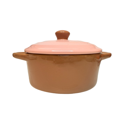 Stoneware Two-Tone Baker with Lid