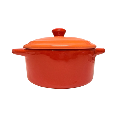 Stoneware Two-Tone Baker with Lid