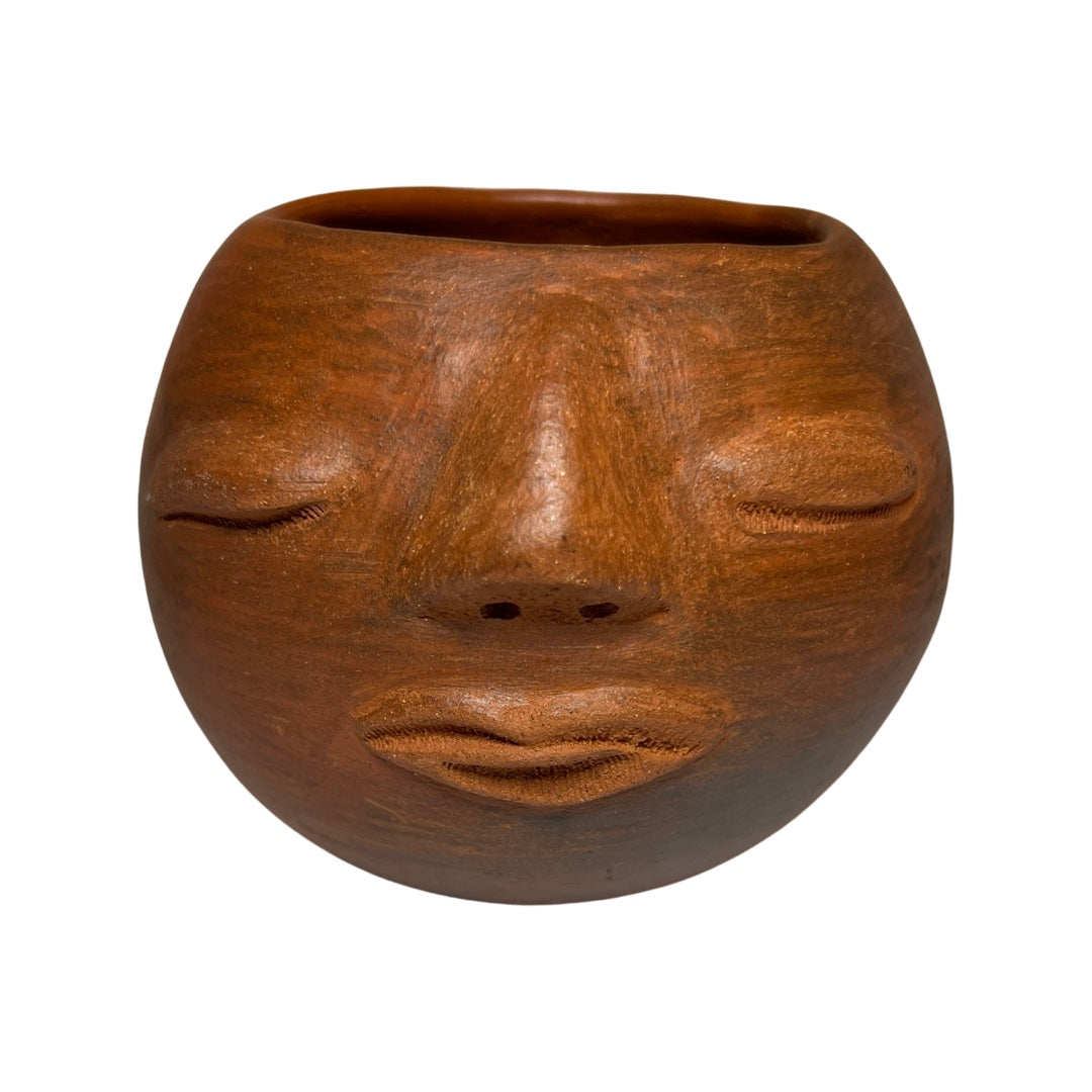 face pot planter Bolita Faces Pot Barro Rojo | Handmade Oaxacan Clay Planter