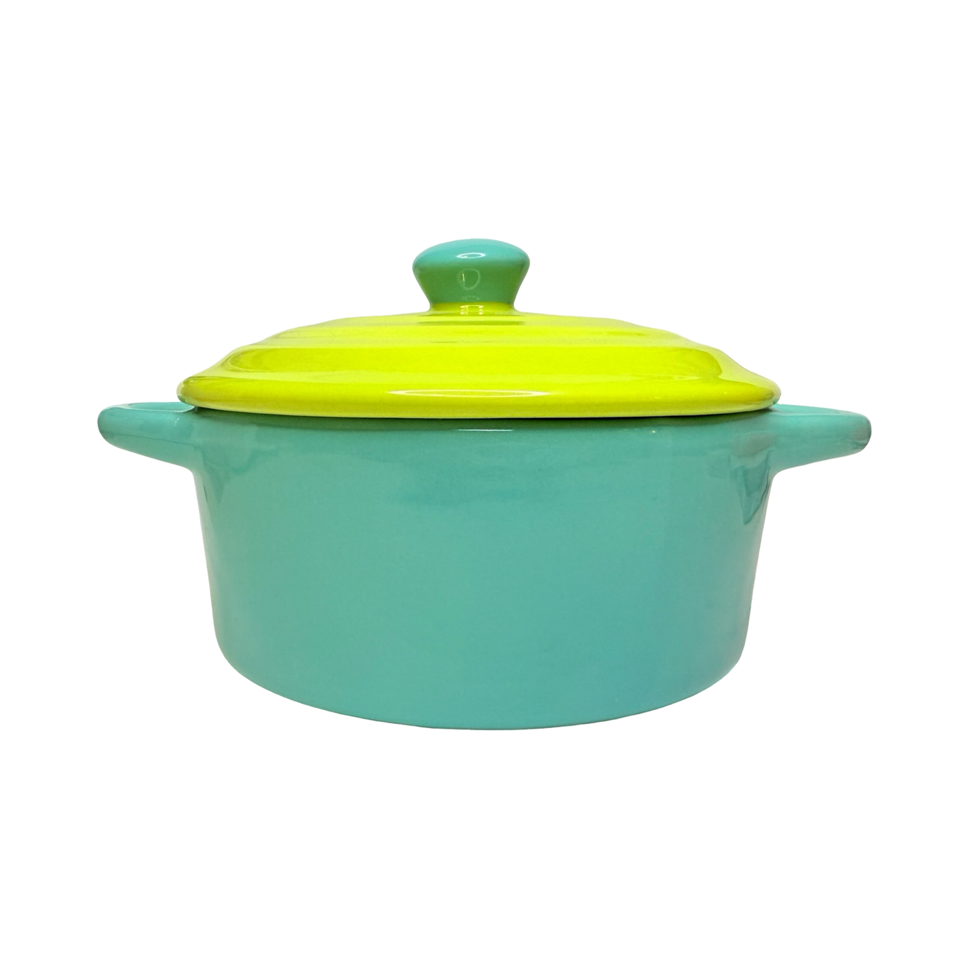 Stoneware Two-Tone Baker with Lid