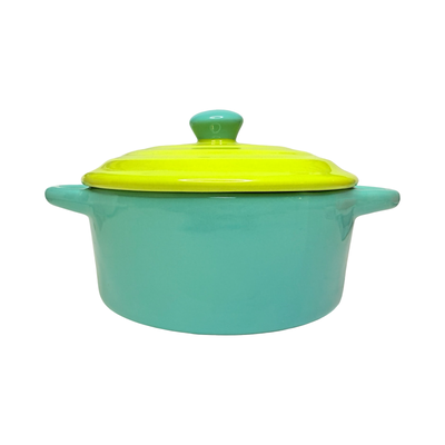 Stoneware Two-Tone Baker with Lid