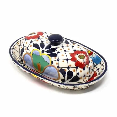 Encantada Butter Dots & Flowers Dish