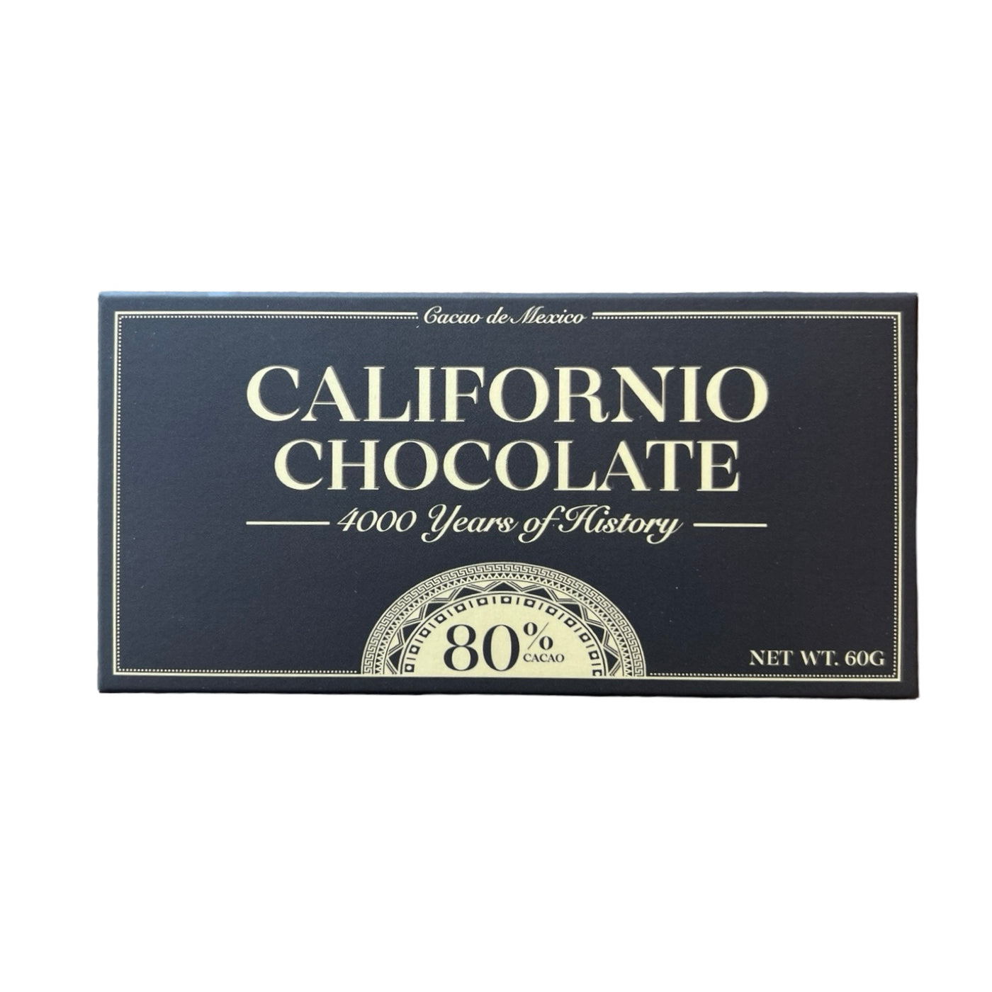 black branded 60g bar of 80% dark chocolate