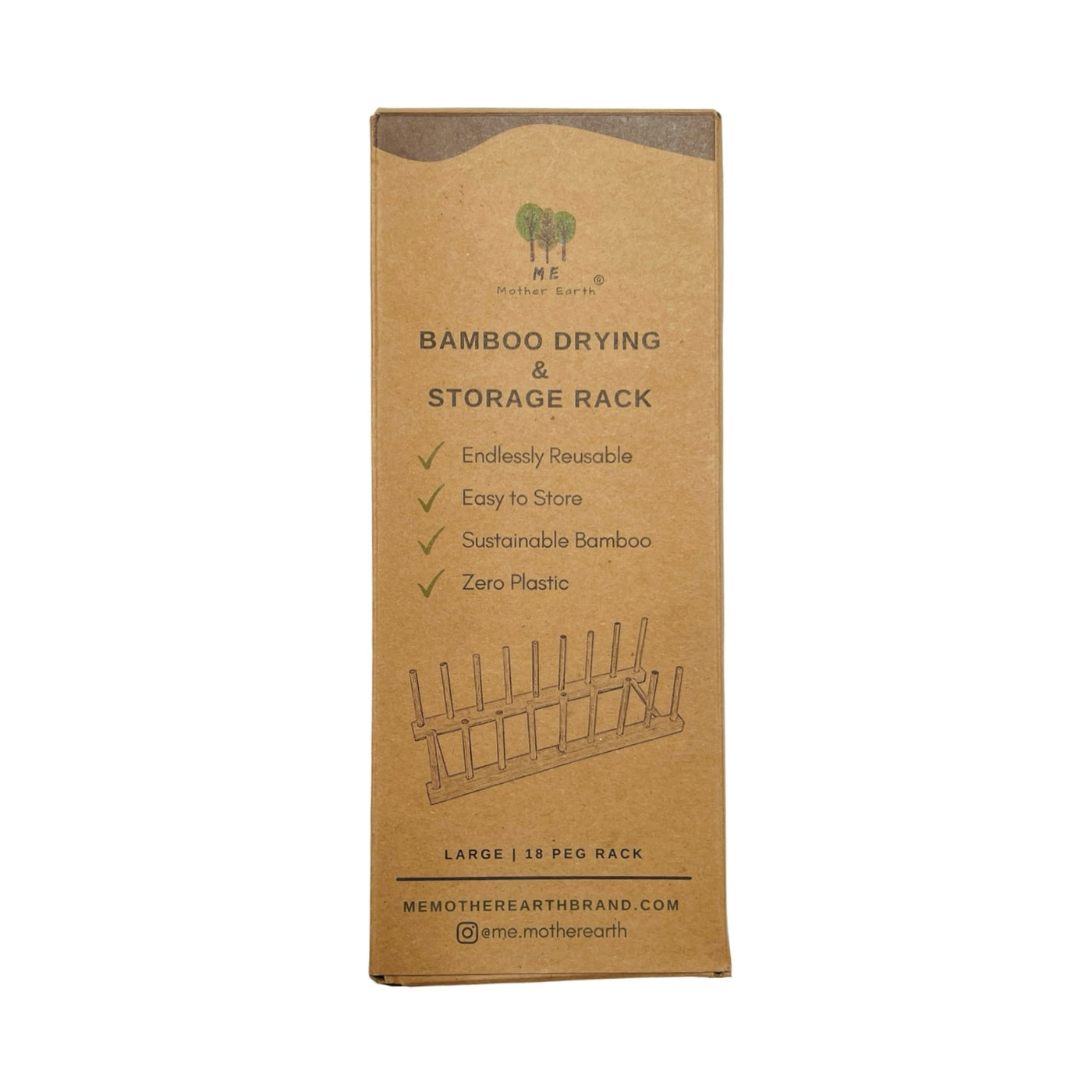 kraft box of a bamboo drying and storage rack