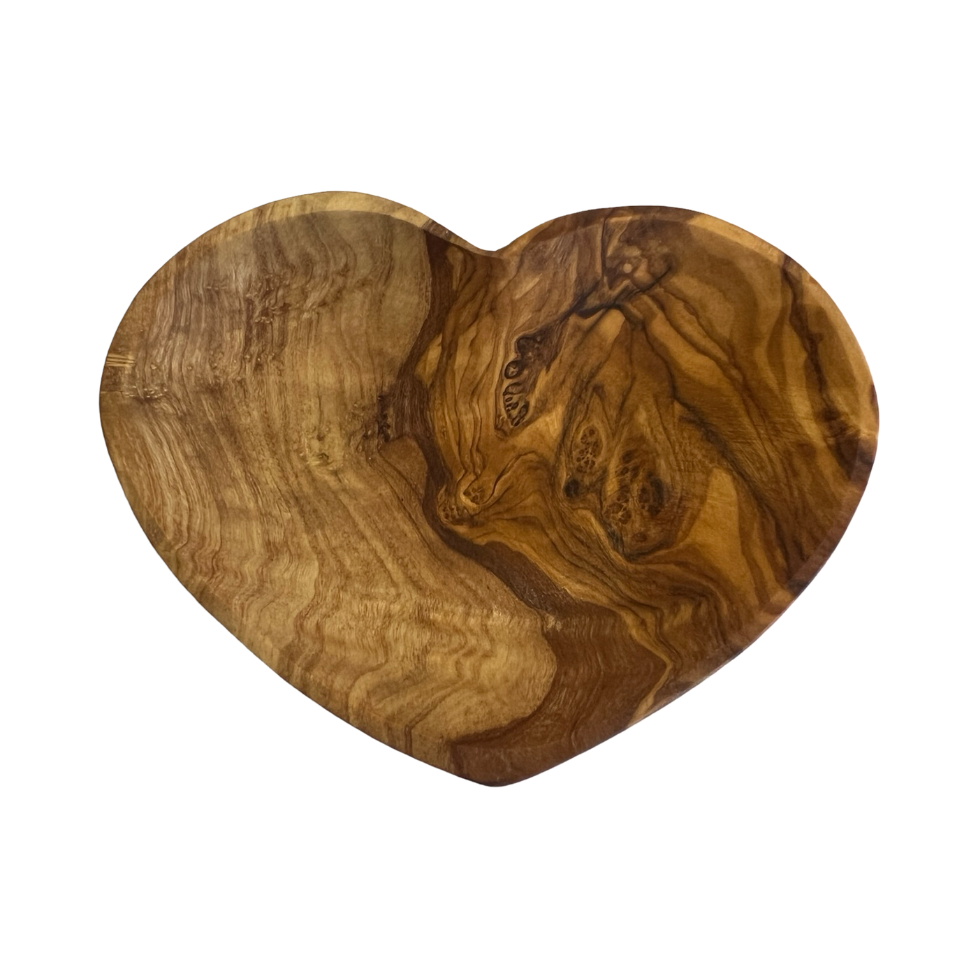 heart shaped olive wood bowl