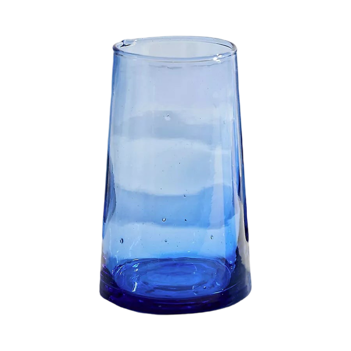 translucent blue colored drinking glass