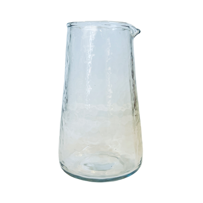 Clear tapered glass pitcher