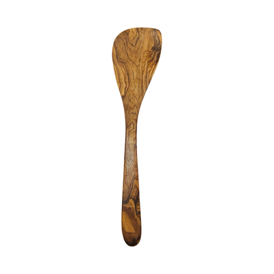 olive wood spatula with a unique corner design