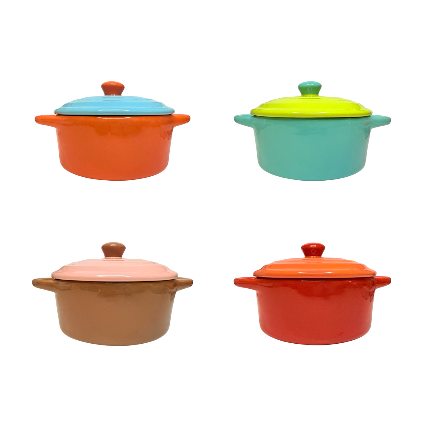 Stoneware Two-Tone Baker with Lid