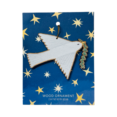 Wooden Peace Dove Christmas Ornament