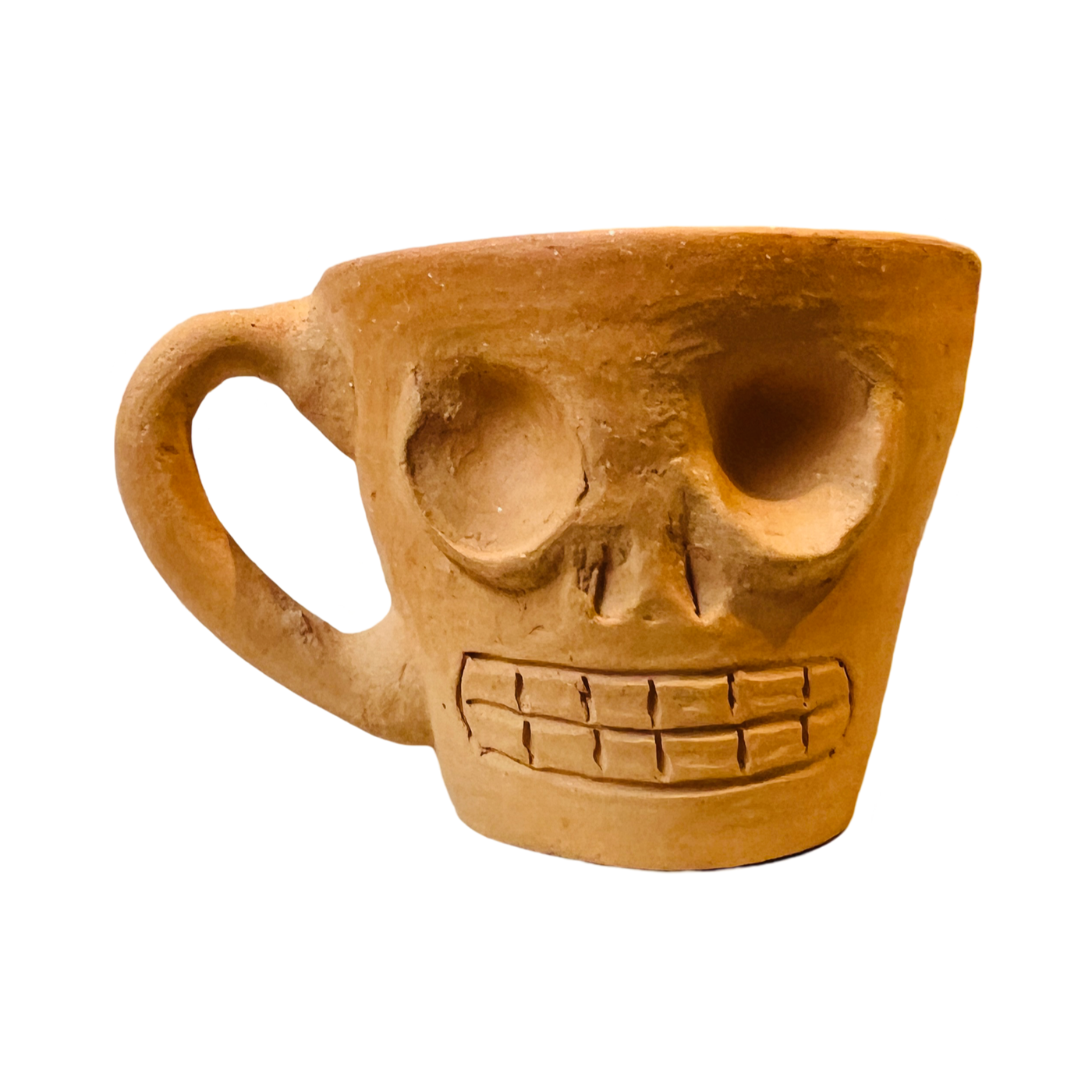 BARRO CLAY MUG WITH A SKULL DESIGN