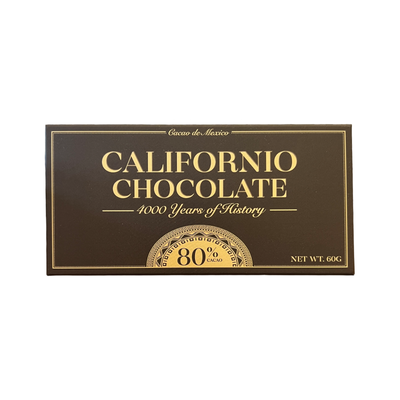 black branded 60g bar of 80% dark chocolate