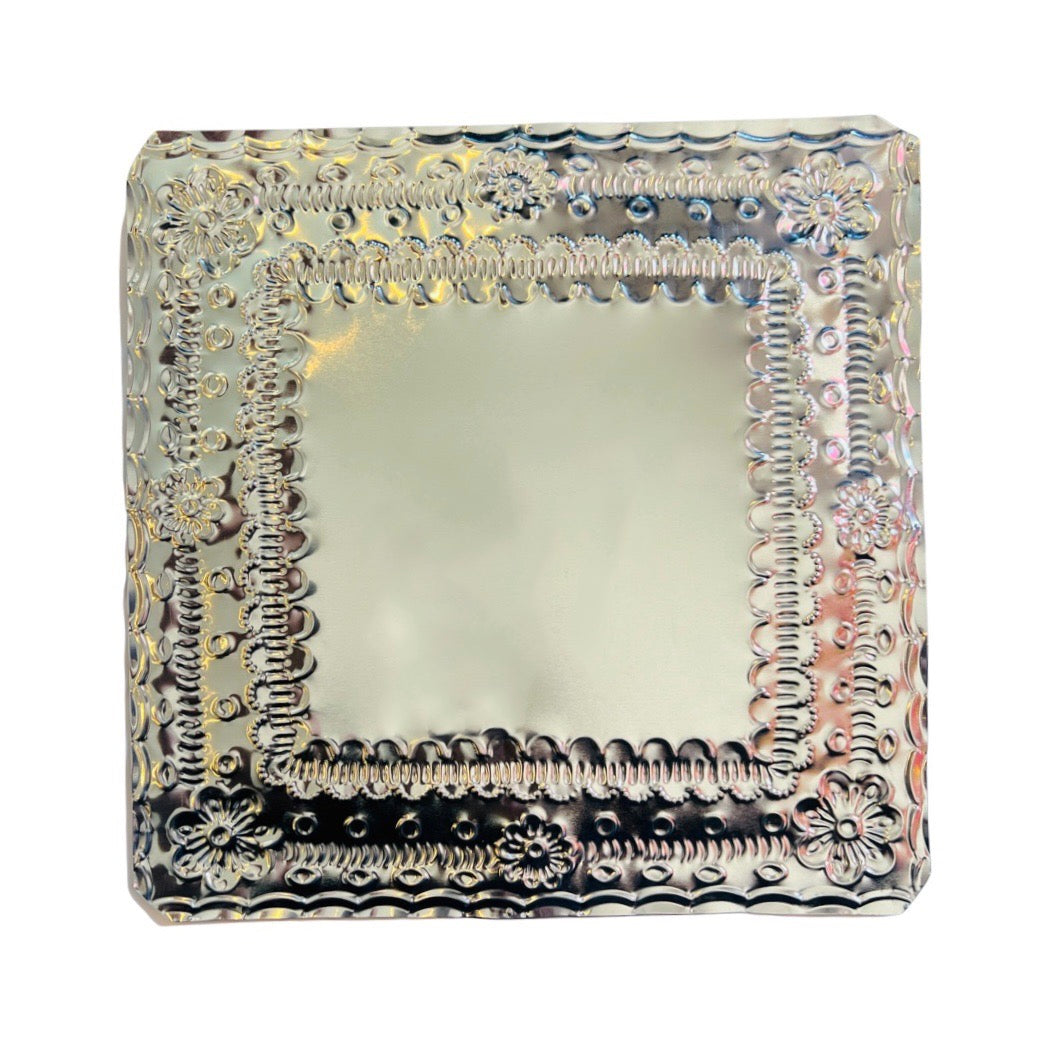 Square Hojalata Oaxacan Hammered Tin Charger/Tray 