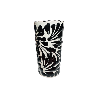White and black Puebla design ceramic shot glass