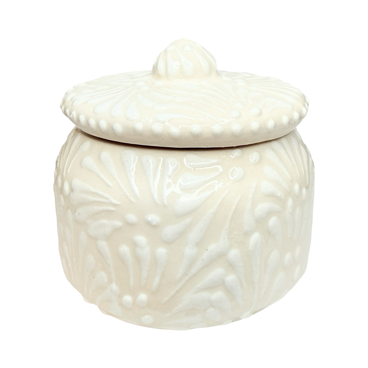 Puebla Talavera Small Container - White