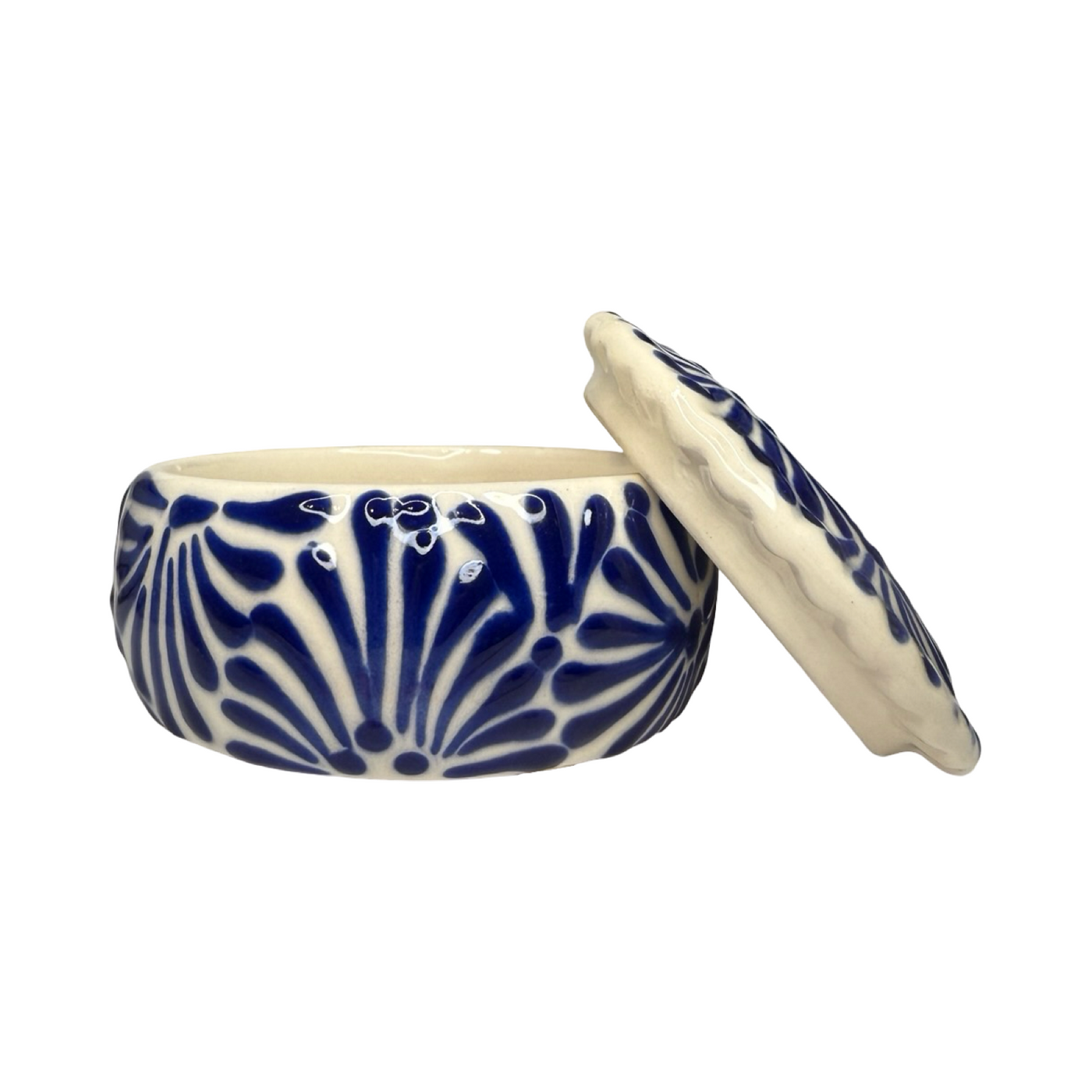 Puebla Talavera Spice/Salt Container - Blue