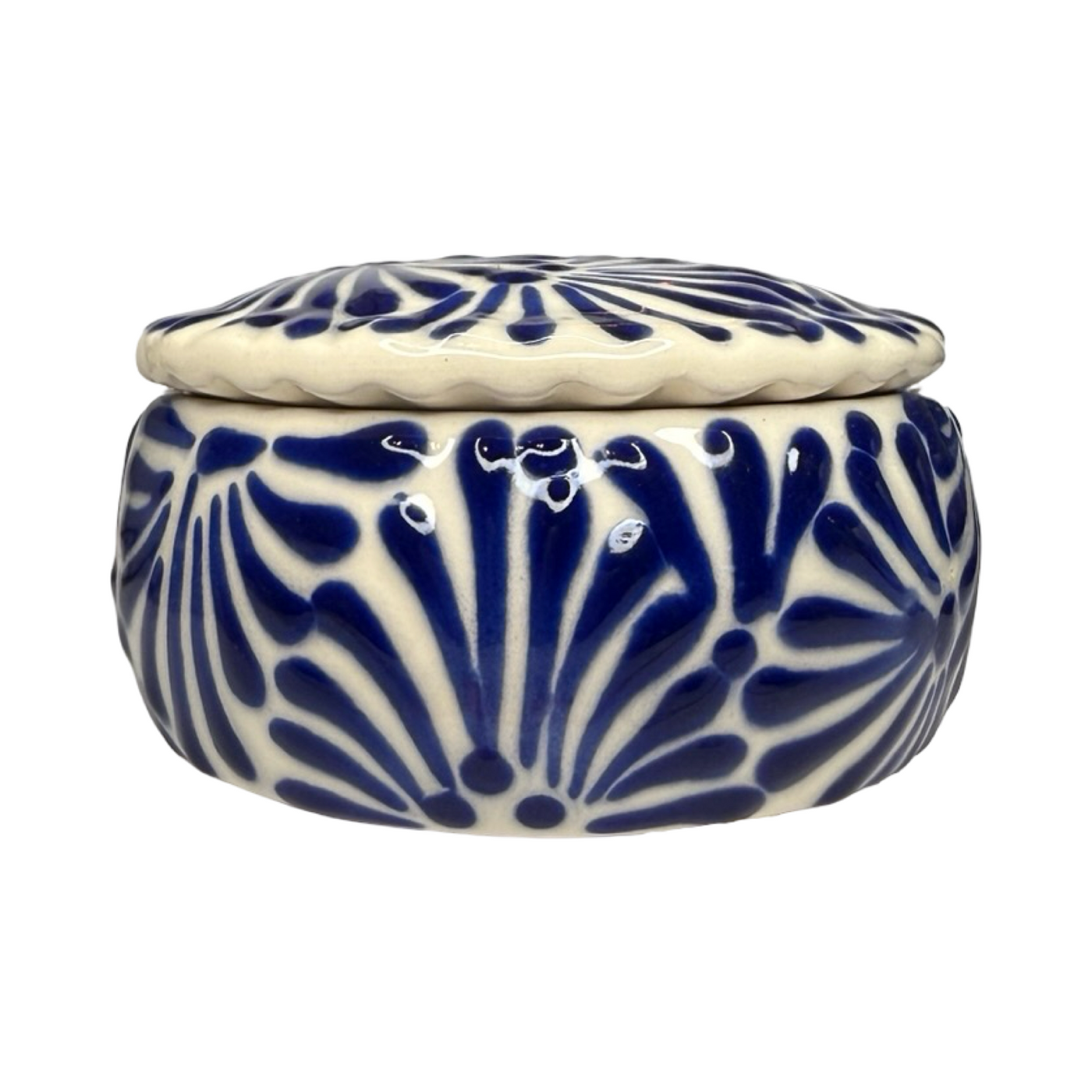 Puebla Talavera Spice/Salt Container - Blue
