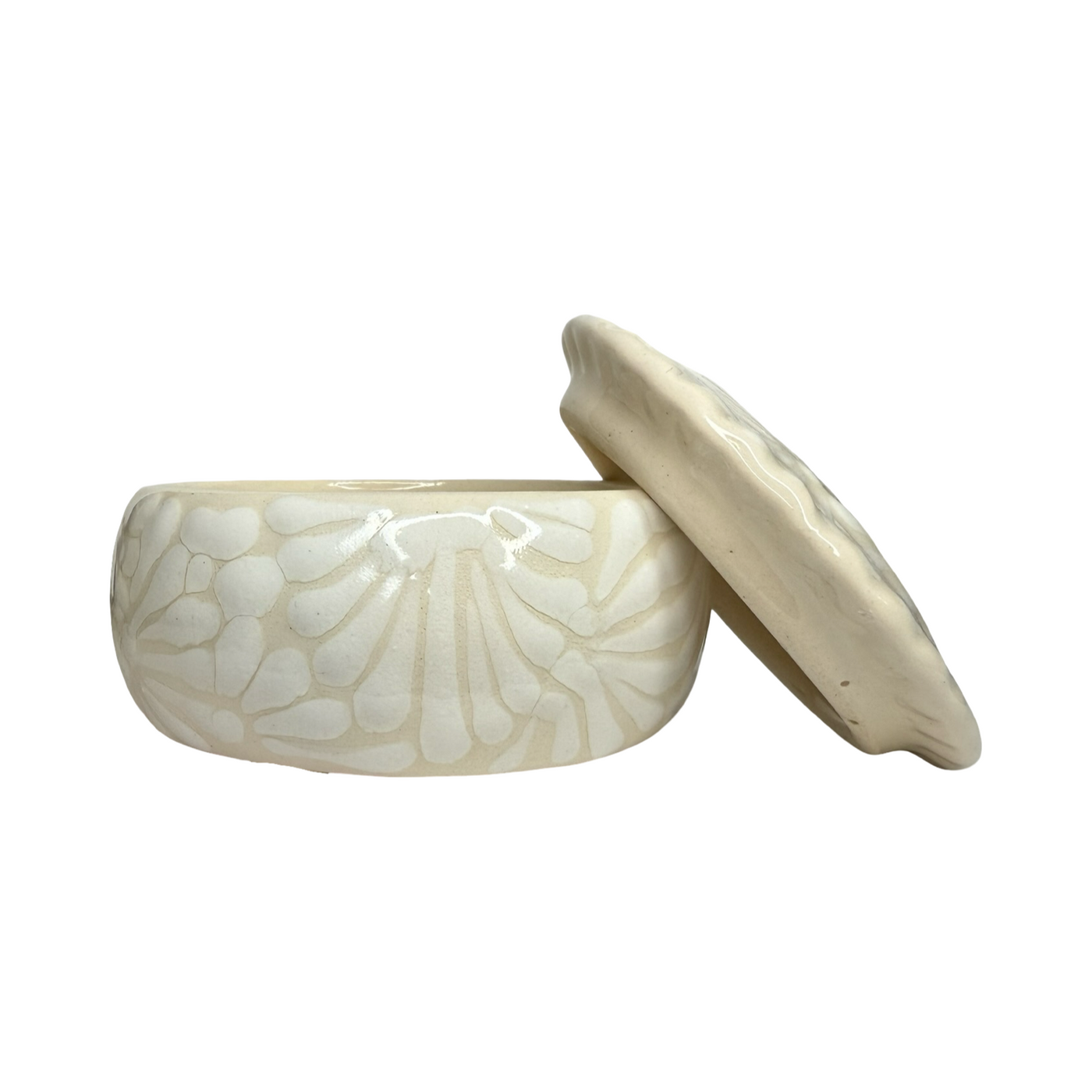 Puebla Talavera Spice/Salt Container - White