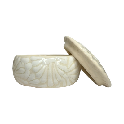 Puebla Talavera Spice/Salt Container - White