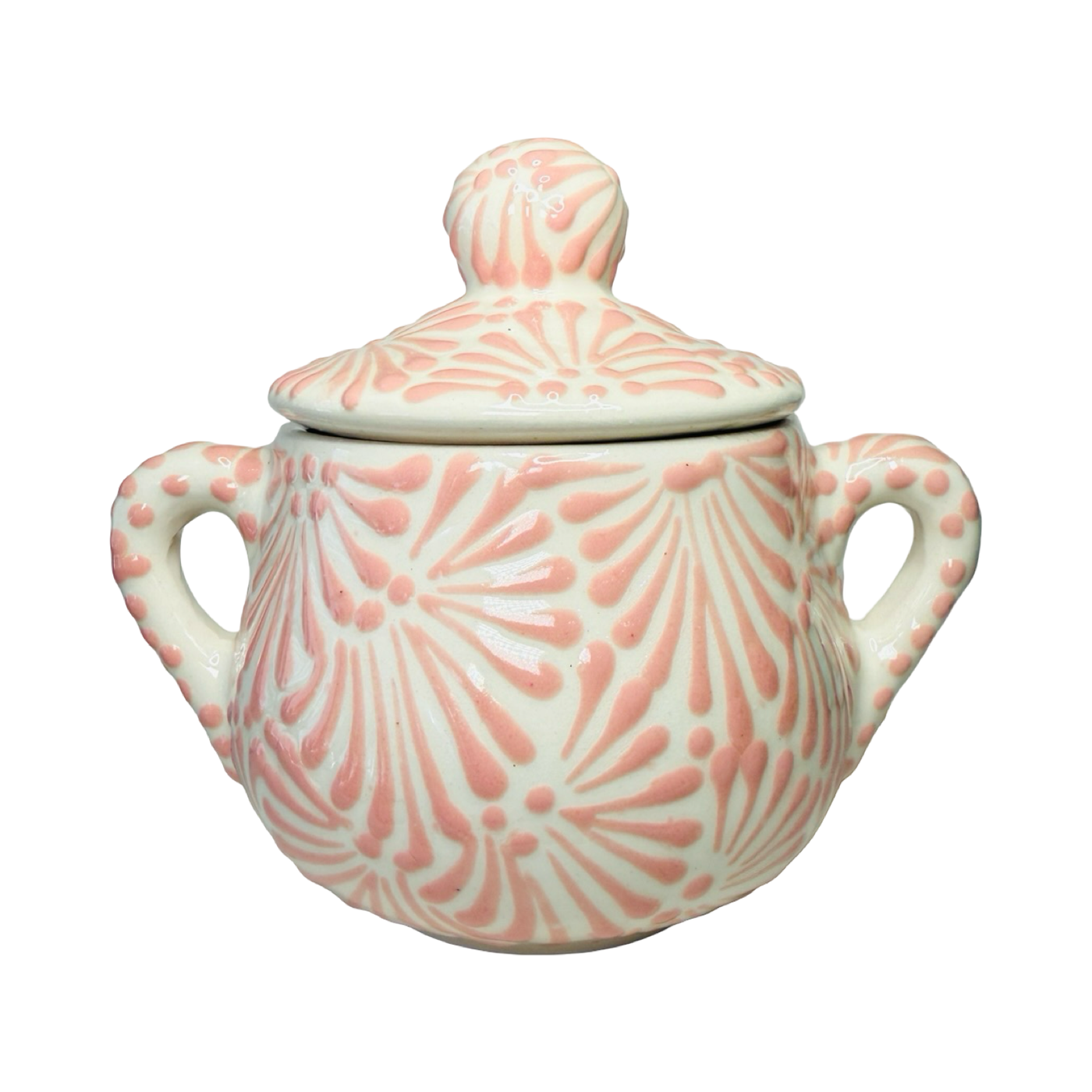 Puebla Talavera Sugar Container - Pink