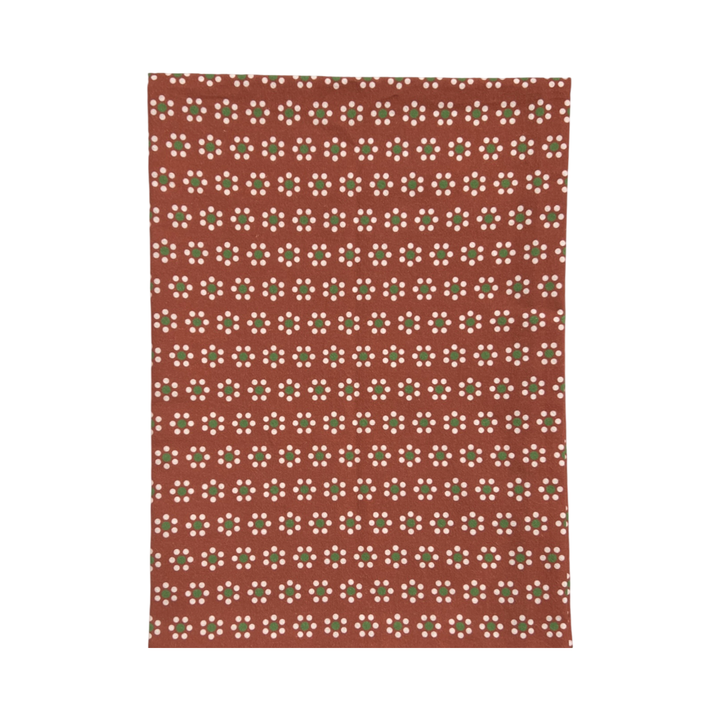 Terracotta Flor Kitchen Towel – Mexican Pottery Design | Casa y Cocina