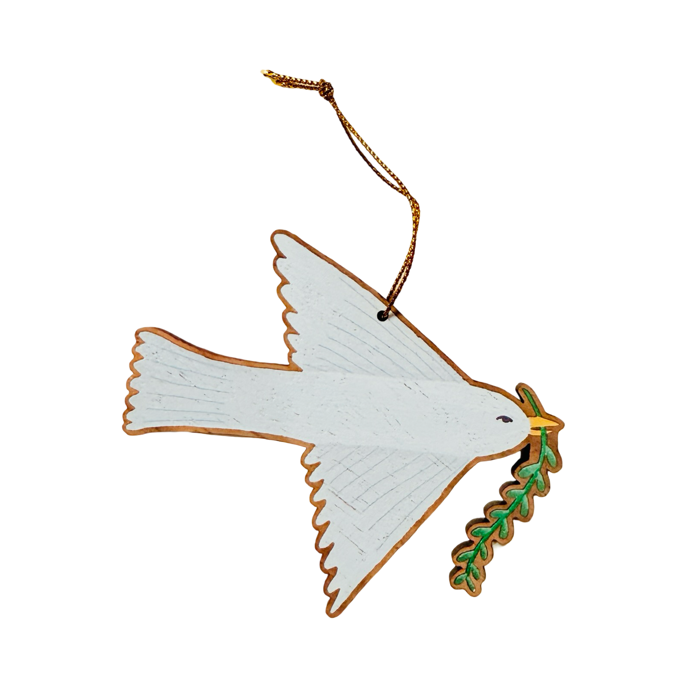 Wooden Peace Dove Christmas Ornament