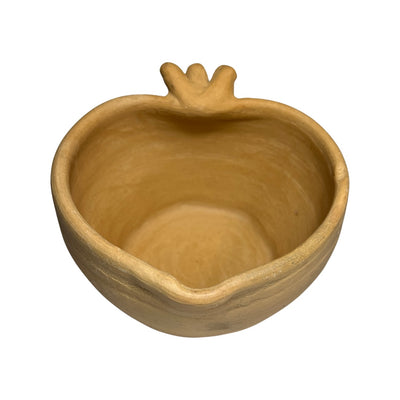 alternate top view photo of heart shaped clay bowl