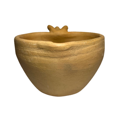 alternate side view photo of heart shaped clay bowl