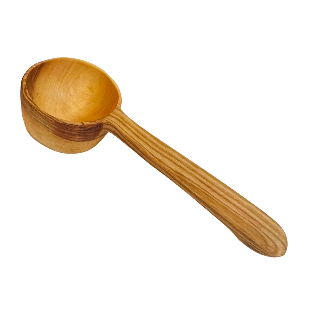 top view of a wooden scoop
