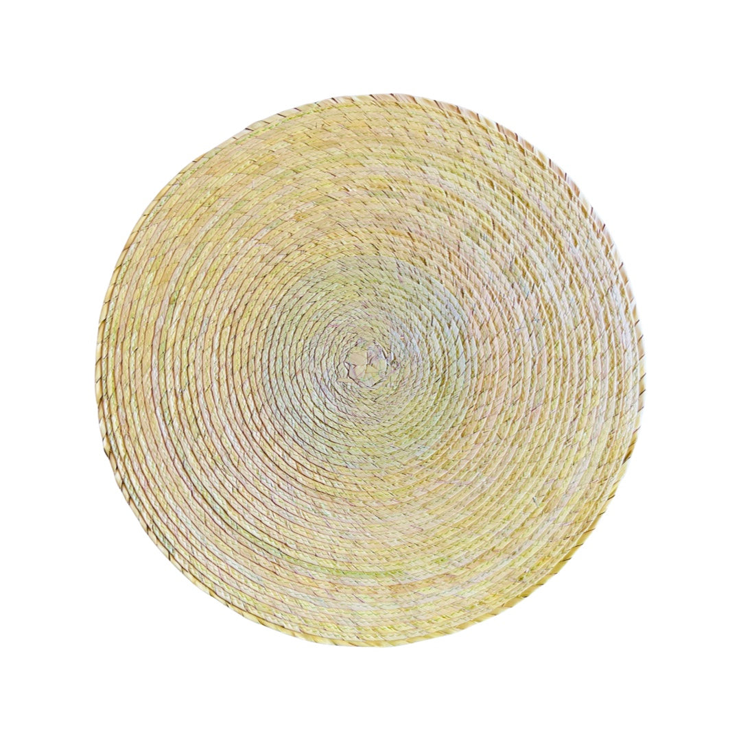 tea colored round palm placemat