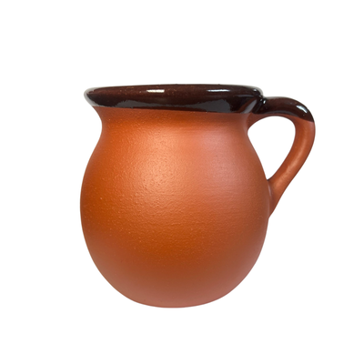 barro rojo mug with a dark brown glaze on the lip
