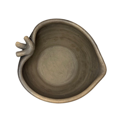 top view photo of heart shaped clay bowl