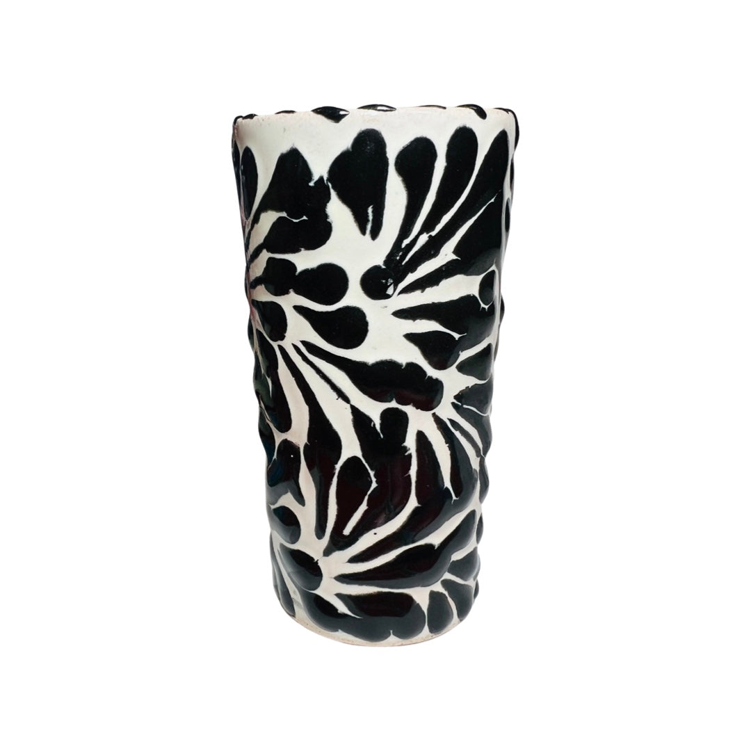 White and black Puebla design ceramic shot glass