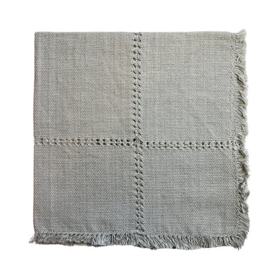 Light Gray handwoven napkin folded in quarters