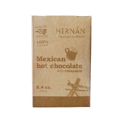 front view of Hernán Mexican Hot Chocolate w/Cinnamon branded box.