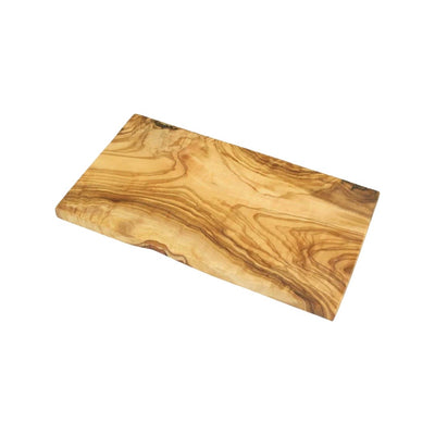 top view of rectangular cutting board carved from wood