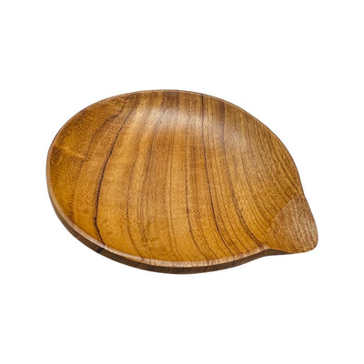 top view of saucer carved from wood