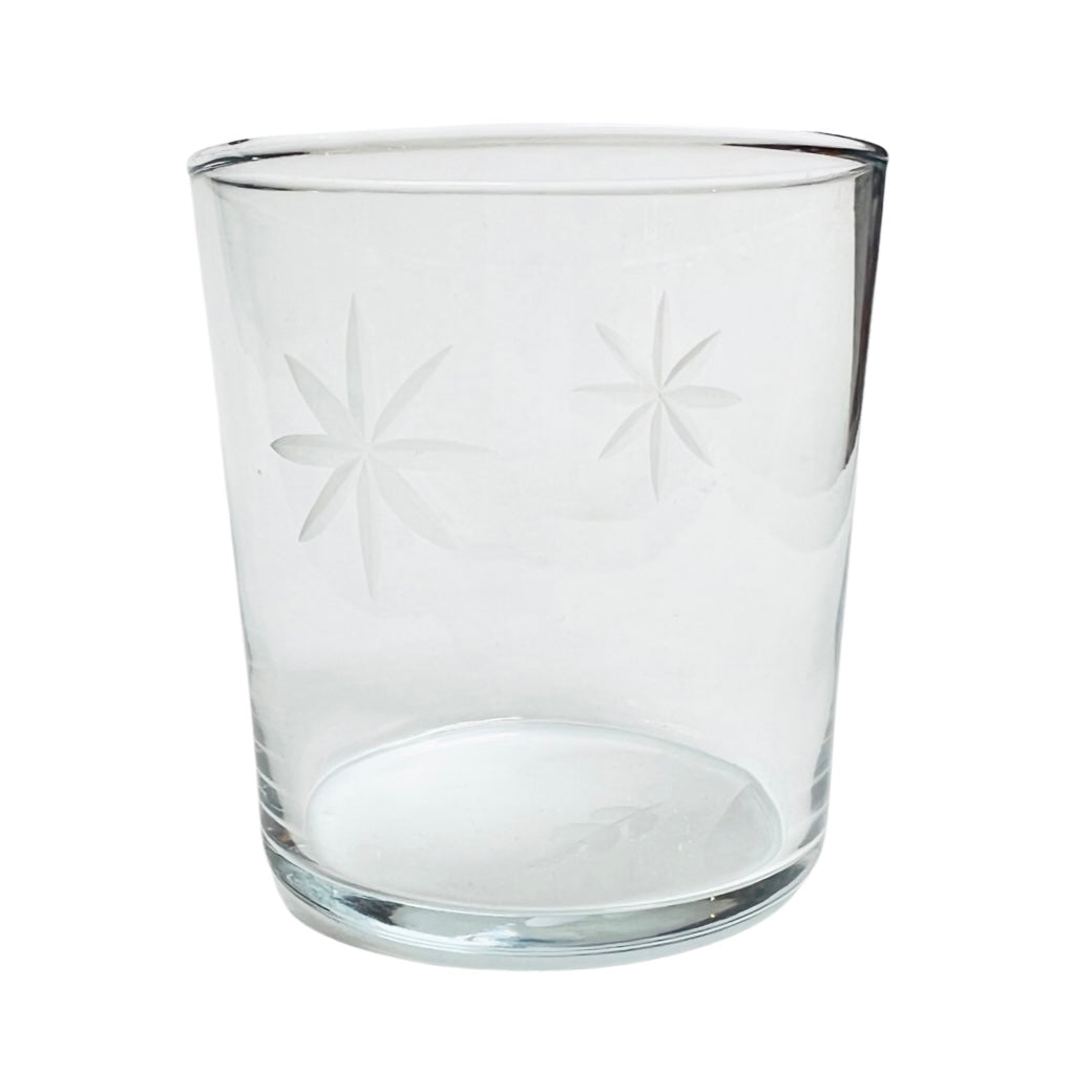 Etched Star Glass Tumbler