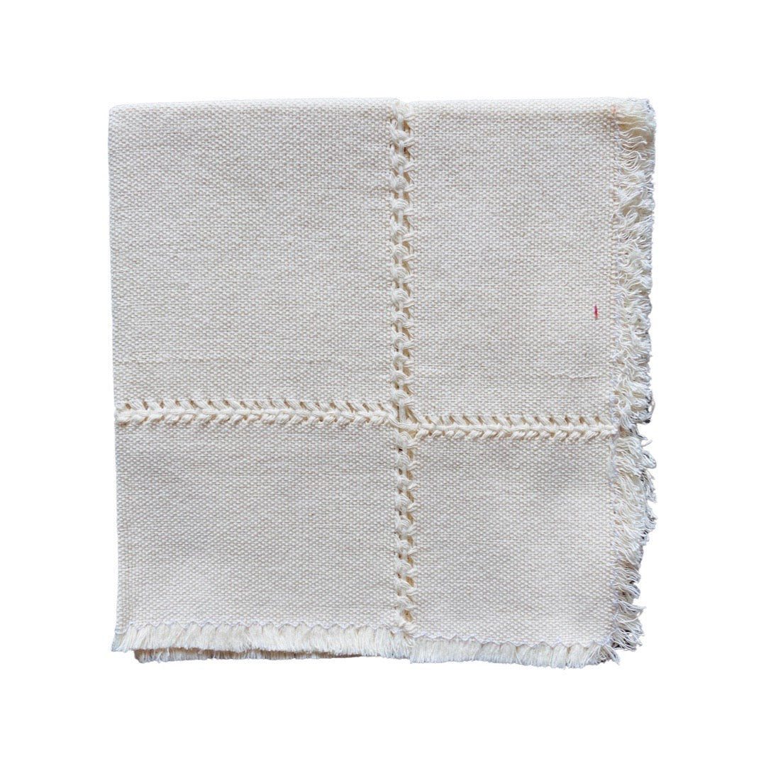 offwhite colored Handwoven Cotton Napkin quarter folded