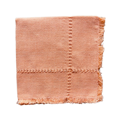 Peach Handwoven Cotton Napkin quarter folded