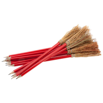 Artisanal Broom Pencil Red