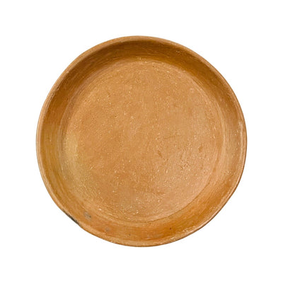 Top view of barro rojo, red clay, saucer.