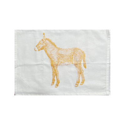 Gold Burro Kitchen Towel unfolded and flat