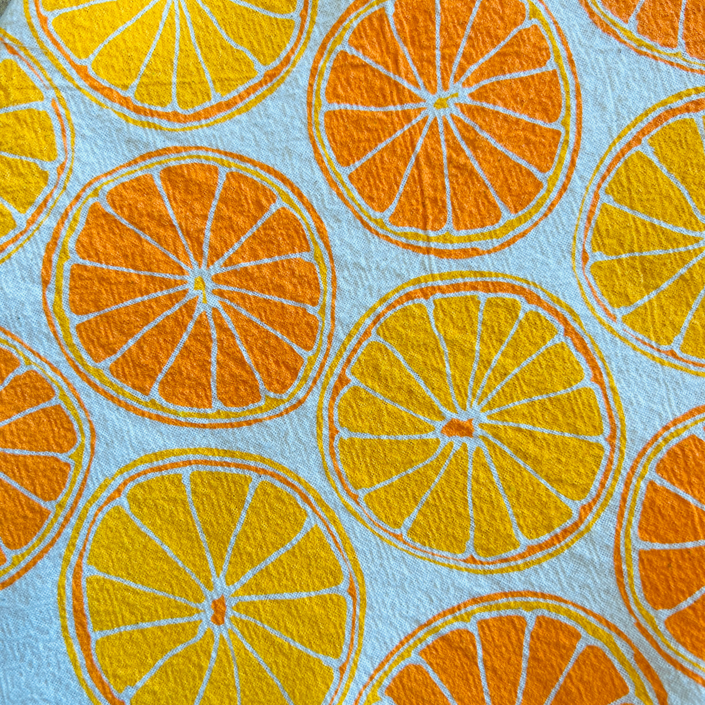 enhanced view of Oranges Tea Towel printed graphic