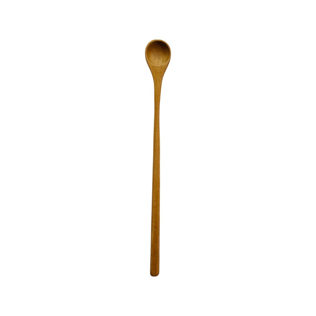 Long cocktail and juice wooden spoon.