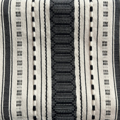 Handwoven Cotton Table Runner - Natural/Black